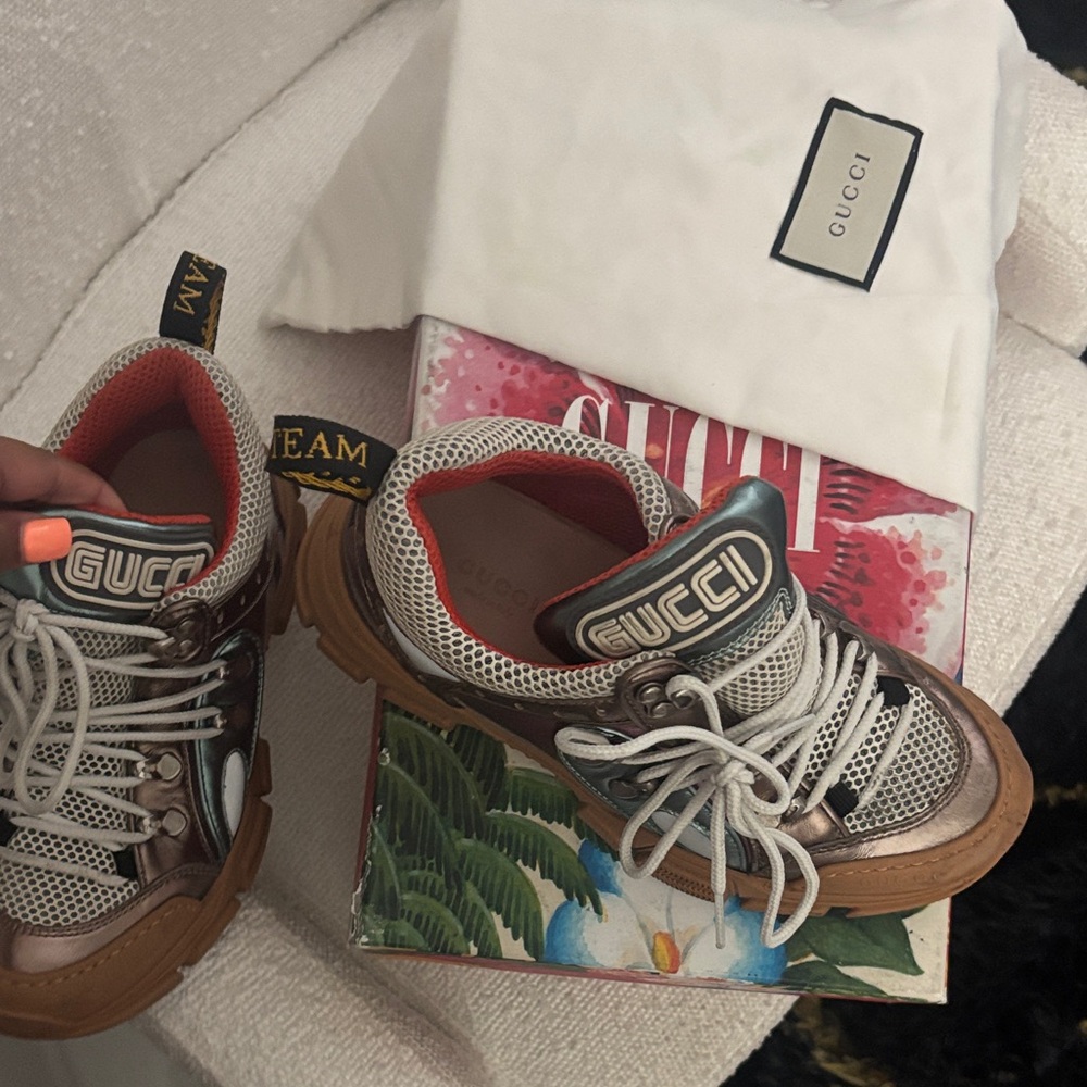 Gucci women' Sneakers in Brown and Gray